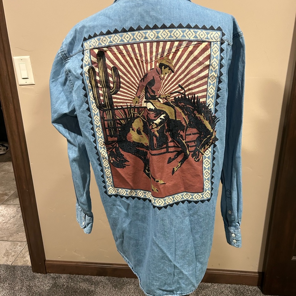 Wrangler Denim Western Button Up Shirt